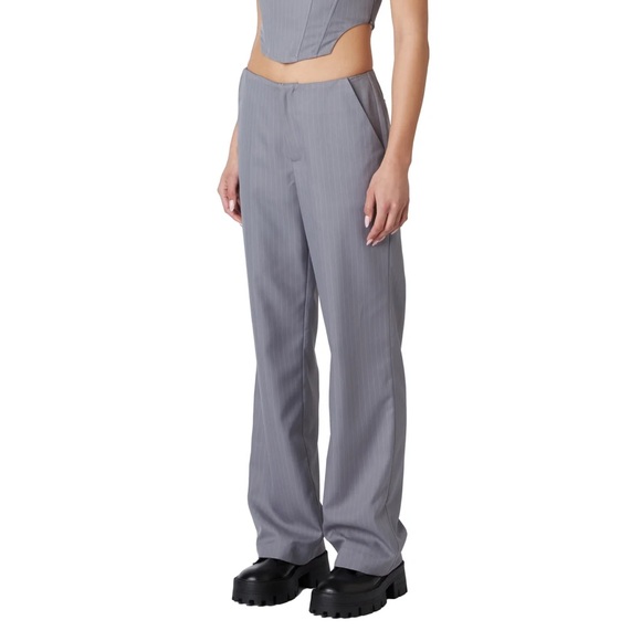 NIA Eloise Low Rise Wide Leg Pants - Gray - Picture 3 of 7